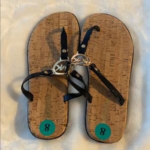 NEW Michael Kors jelly charm sandals black tan 8